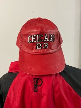 1990’s Michael Jordan Red 'Chicago 23' Leather Baseball Cap